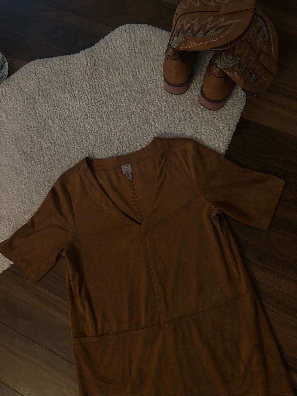 Tristan brown suede chic dress